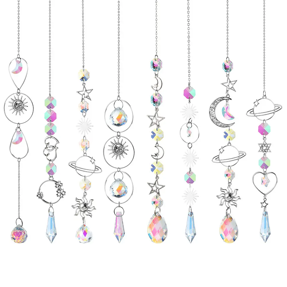 Moon K9 Crystal Sun Catcher Wind Chimes Crystal Sun Catchers for Home Decoration