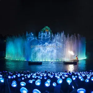 Nieuw Ontwerp Buitentuin Rgb Led Licht Drijvende Dansende Watermuziek Fontein