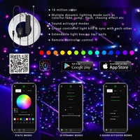 Kit de lumières à fibres optiques multicolores RGB à 6 trous JINXIN pour la maison, la voiture, fibre optique, contrôle par application, ciel étoilé avec télécommande