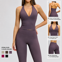 Vêtements de sport actifs pour femmes OEM, vêtements de fitness confortables, logo personnalisé, débardeur de sport uni, coupe ajustée, gilet de yoga