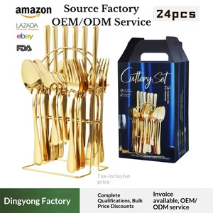SHOUYUAN OEM/ODM Juego de Vajilla de Acero Inoxidable 1010 de 24 Piezas, Estilo Minimalista, Acabado Espejo, Superventas en <span class=keywords><strong>Amazon</strong></span>, Ideal para Regalo - Product Image 2