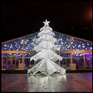 Luces navideñas con diseño de estrella y árboles de Navidad, esferas metálicas iluminadas para exteriores, impermeables IP65, para Año Nuevo - Product Image 4