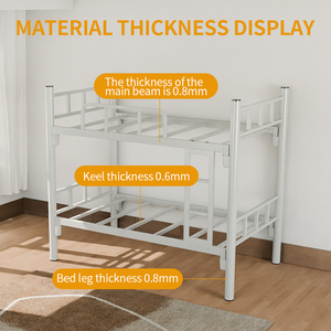 Heavy Duty Full Size Bunk <strong>Bed</strong> Iron Frame Metal Construction Eco-Friendly <strong>Space</strong> <strong>Saver</strong> for Site Dorms - Product Image 2