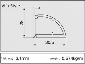 Vifa Type Aluminium Kast Frame Huis Meubelen Frame Profiel Geëxtrudeerd Met Custom Snijden Verwerking Service - Product Image 5