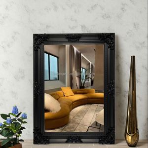 Miroir mural décoratif de salon en bois de style éclectique antique, cadre pleine longueur, incassable, collection d'usine, design populaire - Product Image 3