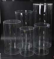 Supports à gâteaux cylindriques blancs Plinthes d'événement de mariage Décorations d'anniversaire de bébé Célébrations de fête Support en acrylique