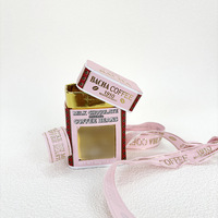 Boîte cadeau de mariage rose personnalisée en gros avec logo, cadeau artisanal romantique pour la Saint-Valentin avec ruban