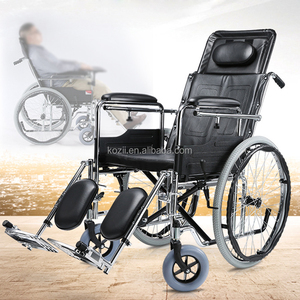 ホットセール PU製ハイバックレスト フルリクライニング 折りたたみ式手動車椅子 マルチポジションリクライニング フリップアップアームレスト エレベーティングレッグレスト - Product Image 4