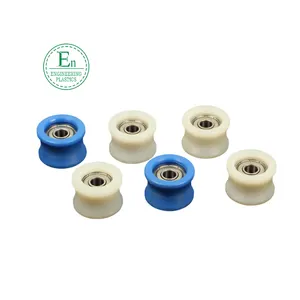 Small pulley custom polyamide pulley beige rubber wheel self lubricating nylon pulley sheaves