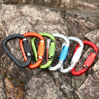 Mousqueton en aluminium en forme de D de 25 kN à verrouillage par vis, haute résistance, pour le camping, l'escalade, la randonnée, les équipements de plein air