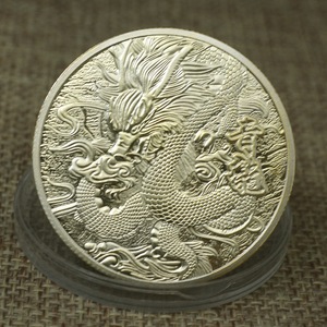 Medaglia di moneta commemorativa placcata in oro anno cinese del <span class=keywords><strong>drago</strong></span> - Product Image 2