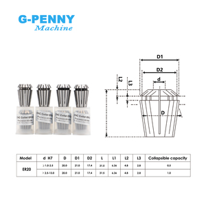 ชุดแกนหมุนระบายความร้อนด้วยน้ำ G-penny 3.2KW ER20 <span class=keywords><strong>D100</strong></span> 220v/380v แบบหัวกระสุน กันน้ำ พร้อมอินเวอร์เตอร์ Fuling, ขายึด, และปั๊มน้ำ - Product Image 6