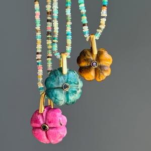 Collier pendentif fleur sculptée en améthyste plaqué or, pierre précieuse naturelle de luxe, idéal pour femme, cadeau de fête, vente chaude - Product Image 5