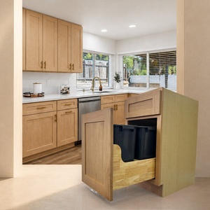 Gabinetes de cocina B18GC de roble blanco macizo para contenedor de basura |   Gabinetes para Proyectos |   Gabinete de Basura para Cocina, Listo para Enviar desde Almacén en EE. UU. - Product Image 1