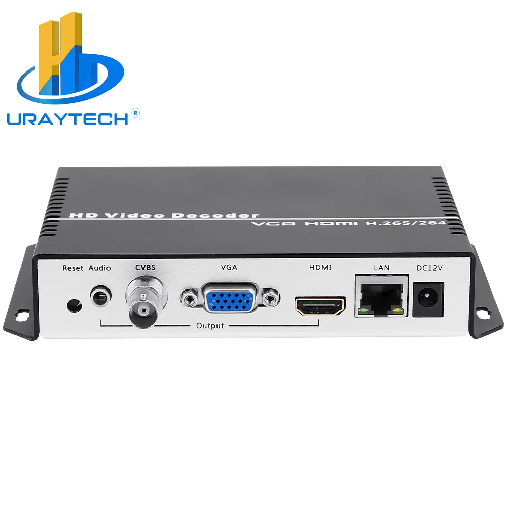 URayTech HD HDMI वीजीए CVBS वीडियो स्ट्रीमिंग डिकोडर SRT RTMP RTSP एचएलएस आईपी कैमरा डिकोडर H.265 H.264