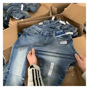 Fabriek Groothandel Denim Jeans Gescheurde Skinny Jeans Mannen Overtollige Voorraad Loting