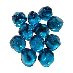Ücretsiz örnek Aqua mavi yangın cam elmas ateş çukuru cam kayalar için propan veya gaz ateş çukuru cam boncuk