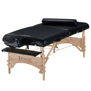 Массажный стол мастер 32 дюйма, большой черный портативный регулируемый роскошный массажный стол, кровать для тату, с валиком