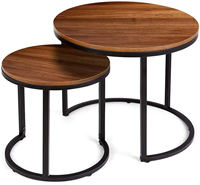 Table basse ronde moderne en MDF pour salon, entrée, villa et hôtel – Design unique avec piètement métallique