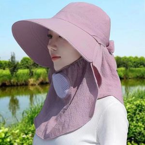 Chapeau de protection solaire pour femmes, avec couvre-cou, protection UV respirante, pour le printemps et l'été, travail agricole en plein air, rose - Product Image 1