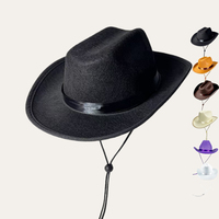 Vintage Western Jazz Winter Wide Brim Fedora Pink Cowgirl Hat para niños y niños Deportes e informal Uso al aire libre con cuerda