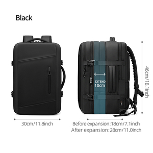 Sac à Dos de Voyage pour Ordinateur Portable, Port de Recharge USB, Conception Antivol, Imperméable en Oxford, Fermeture Éclair, Extérieur, Airbag, Compression Sous Vide, Polyester - Product Image 5