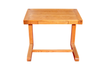 Bureau d'ordinateur moderne et simple en forme de C TACASA, table d'étude pour bureau à domicile, en chêne blanc courbé, avec tiroir d'écriture, gain de place
