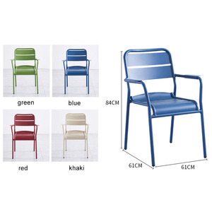 Meubles de terrasse colorés pour balcon, table basse et chaises empilables pour jardin extérieur, imperméables - Product Image 5