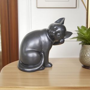 Ornement en résine de <span class=keywords><strong>chat</strong></span> noir de style nordique créatif, statuette d'art animalier artisanale, figurine de chaton mignon, cadeau de pendaison de crémaillère, objet d'artisanat - Product Image 4