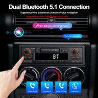 Grandnavi Classic Car Retro 1 DIN Radio AM/FM Lecteur MP3 Ports USB/AUX Haut-parleur intégré Amplificateur de son haute résolution FLAC/WAV 12V SD
