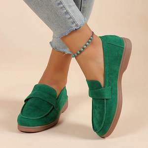Mocasines de Ante sin Cordones con Punta Redonda, Pantuflas Cómodas para Todas las Estaciones, Suela y Entresuela de EVA, Forro de Microfibra, Hebilla de Cuero Genuino - Product Image 5