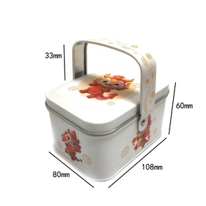 Boîte en métal rectangulaire pour biscuits, bonbons, gâteaux, bijoux, cadeaux, avec poignée - Product Image 2