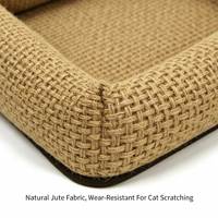 Lit à gratter pour chat en jute, 2 en 1, résistant à l'usure, sans perte de fibres, pour le repos du chat et le tranchage des griffes, toutes saisons