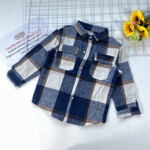 Yiwu Ruidian Casual Tricoté Flanelle Plaid Surchemises pour 2-7Y Garçons et Filles Automne Enfants Vêtements avec Revers Chemises Tenues - Product Image 5