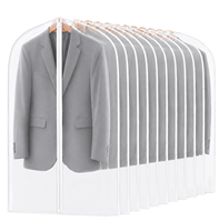 12 Pack PEVA Garment Bags 60cm X 100cm (40" X 24") Breathable Waterproof Moth Proof Dustproof Wardrobe Storage & Travel
