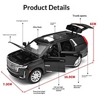 Modèle de voiture en alliage Cadillac Escalade 2021 édition 1:32, collection de jouets en boîte avec fonction de contrôle de la force, pour les enfants de 0 à 24 mois