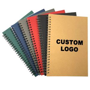 Si192 Customized Logo Notebook Diary Planner Binding Bound Coil Exercise Book Paper Printing Student Spiral Journal Kraft - Product Image 1