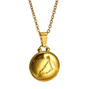 12 Zodiac Coin Collier Double Taille Plaqué Or En Acier Inoxydable À La Mode Horoscope Signe Pendentif Chaîne Colliers - Product Image 5