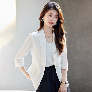 Women's Blazer Jacquard Design Spring Casual Stylish Pocket Polyester Fabric - Product Image 3