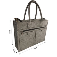 Porte-documents en feutre polyester épaissi à motif personnalisé, fermeture éclair, écologique, grande capacité, léger, portable, sac d'affaires, bureau