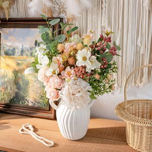 CallaFloral Fleurs Artificielles Bouquet de Roses en Tissu Plastique Tressé Fait Main Décoration Mariage Maison Style Moderne - Product Image 2