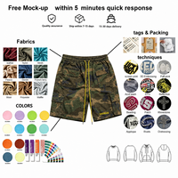 Short cargo homme personnalisé 100% coton camouflage Woodland brodé, taille haute, multi-poches, streetwear, taille élastique, jaune