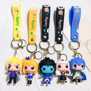 Dessin animé Animation <span class=keywords><strong>Fairy</strong></span> <span class=keywords><strong>Tail</strong></span> Key3D PVC souple voiture porte-clés pendentif adolescent cadeau sac à dos ornement matériau en caoutchouc Durable - Product Image 1
