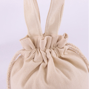 Sac à cordon en coton pur à logo imprimé, sac cadeau en coton réutilisable, sac à monnaie, vente chaude - Product Image 4