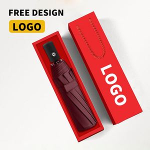 Wholesale Luxury Custom Logo Print Gift Umbrellas with Fully-Automatic Iron Tube Travel Use UV Protection - Product Image 1