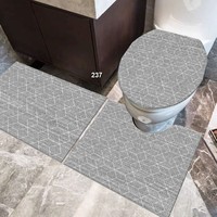 Vente en gros de 3 pièces ensemble de tapis de bain en velours cristal doux de haute qualité imprimé personnalisé fleurs vague anti-dérapant tapis de toilette polyester