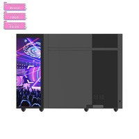Cabine de DJ carrée incurvée à LED Station de bureau Stand de table Cabine portable avec écran d'affichage mural vidéo à LED Cabine de DJ pour le boîtier de vol de l'événement