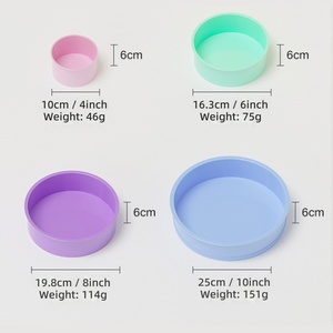 Moule à gâteau rond en <span class=keywords><strong>silicone</strong></span> de 4/6/8/10 pouces, qualité alimentaire, antiadhésif, pour gâteau éponge, moule à pâtisserie réutilisable, résistant au four - Product Image 2