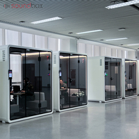 Cabine de réunion modulaire insonorisée portable pour bureau à domicile, grande bibliothèque, cadre en aluminium, design moderne
