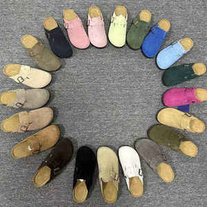 Birkenstocks Nieuwe Stijl Zomer Lente Kinder Enkele Schoenen Half Bedekte Birkenstocks Kurk Zool Koeienhuid Verhoogde Dikke Zool - Product Image 4